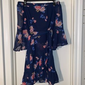 Navy Floral Dress